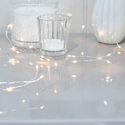 LED-Kæde Stjerner Sølv/Hvid