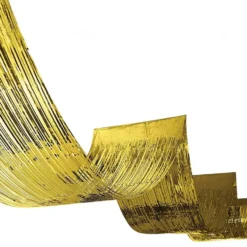 Loftsgardin Metallic Guld Frynser