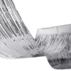 Loftsgardin Metallic Silver Frynser