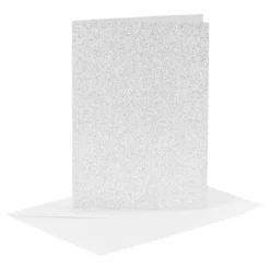 Lykønskningskort Sølv Glitter
