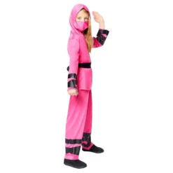 Lyserød Ninja Børnekostume
