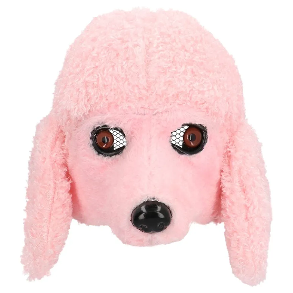 Lyserød Puddel Halvmaske