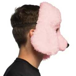 Lyserød Puddel Halvmaske