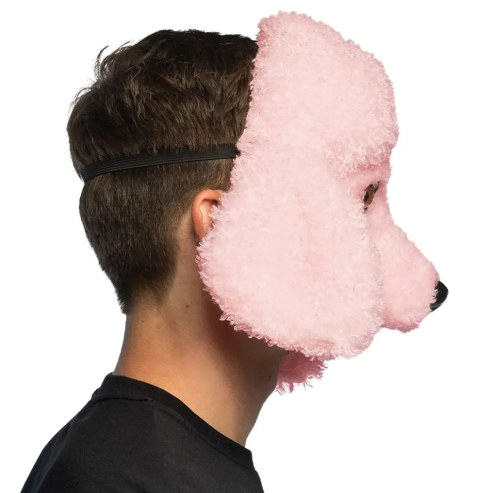 Lyserød Puddel Halvmaske