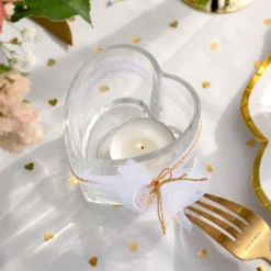 Lysestage Hjerteformet Transparent
