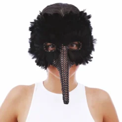 Maske Korp med Fjer Deluxe