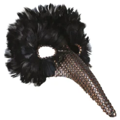 Maske Korp med Fjer Deluxe