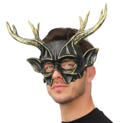 Maske Rensdyr Fantasy Sort/Guld