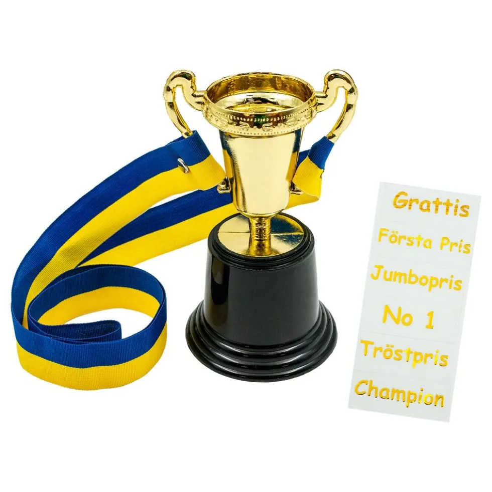 Minipokal Guld med Svensk Bånd