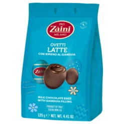 Mælkechokoladeæg med hasselnødsfyld