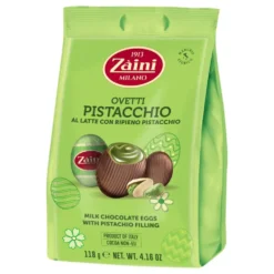 Mælkechokoladeæg med pistacie fyld