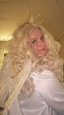 Naturlige Lokker Blond Lang Paryk