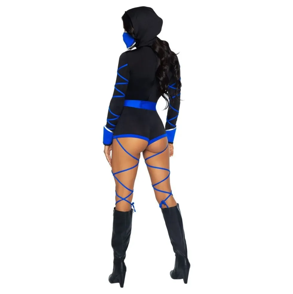 Ninja Sort/Blå Kostume