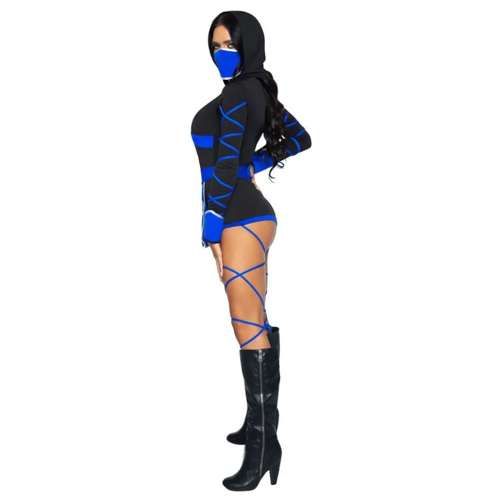 Ninja Sort/Blå Kostume