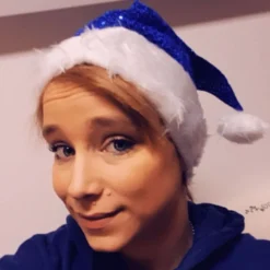 Nissehue Blå Glitter