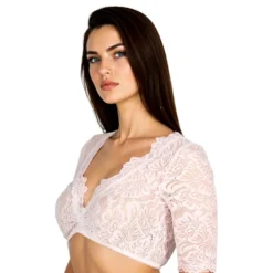 Oktoberfest Bluse Hvid i Blonde