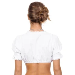 Oktoberfest Bluse Kort Dame Hvid