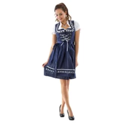 Oktoberfest Dirndl Blå/Hvid Polka Dot Kostume