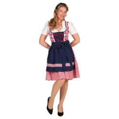 Oktoberfest Dirndl Edelweiss Rød/Hvid Kostume