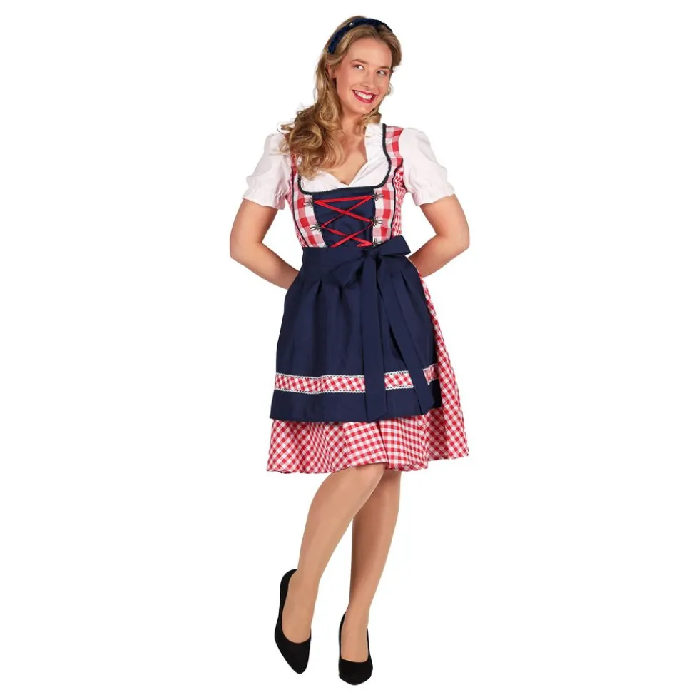 Oktoberfest Dirndl Edelweiss Rød/Hvid Kostume