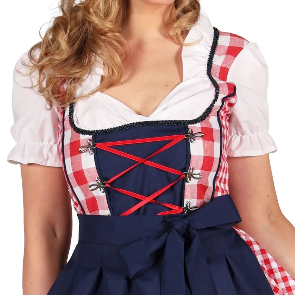 Oktoberfest Dirndl Edelweiss Rød/Hvid Kostume