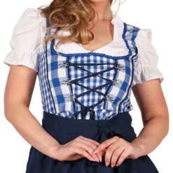 Oktoberfest Dirndl Edelweiss Blå/Hvid Kostume