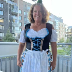 Oktoberfest Kjole Blå Kostume