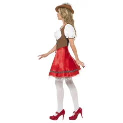 Oktoberfest Kjole Hvid/Rød Kostume