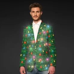 OppoSuits Christmas Green Tree Light Herre Jakke