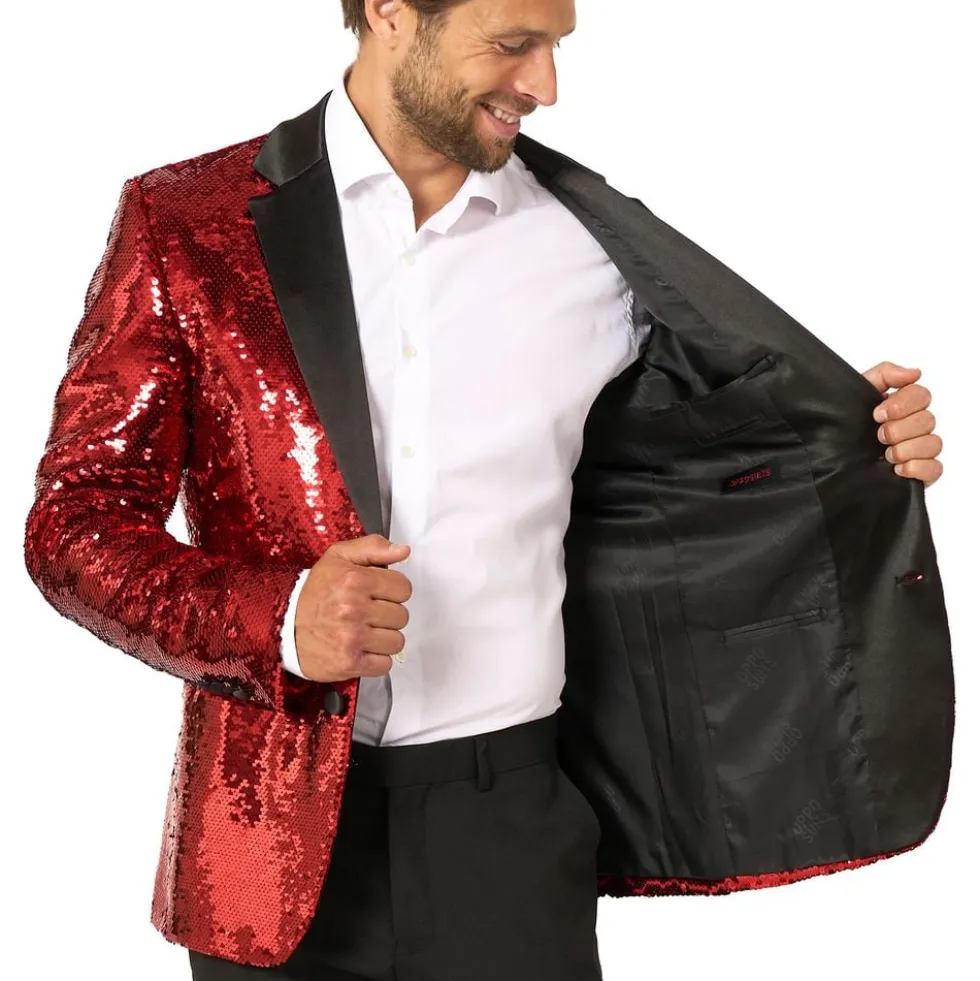 OppoSuits Paljettblazer Brilliant Rød