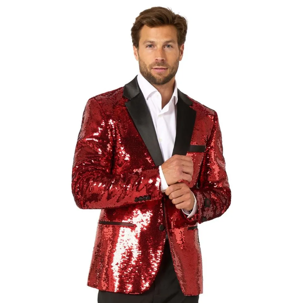 OppoSuits Paljettblazer Brilliant Rød