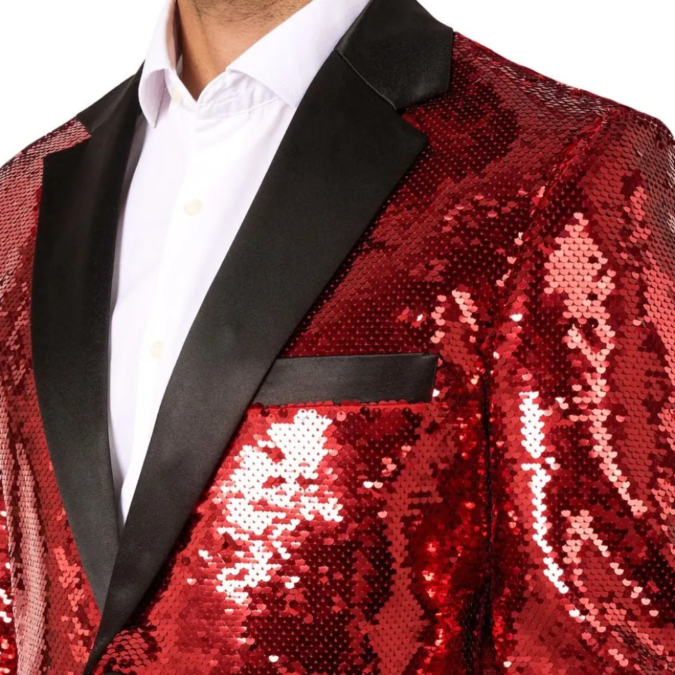 OppoSuits Paljettblazer Brilliant Rød