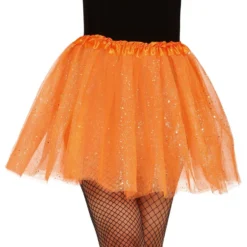 Orange Tylnederdel med Glitter