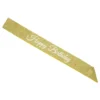 Ordensbånd Happy Birthday Guld Glitter