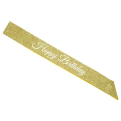 Ordensbånd Happy Birthday Guld Glitter
