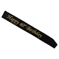 Ordensbånd Happy 40th Birthday Sort/Guld