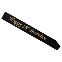 Ordensbånd Happy 18th Birthday Sort/Guld