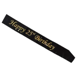 Ordensbånd Happy 25th Birthday Sort/Guld