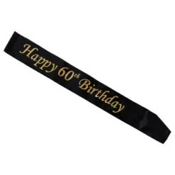 Ordensbånd Happy 60th Birthday Sort/Guld