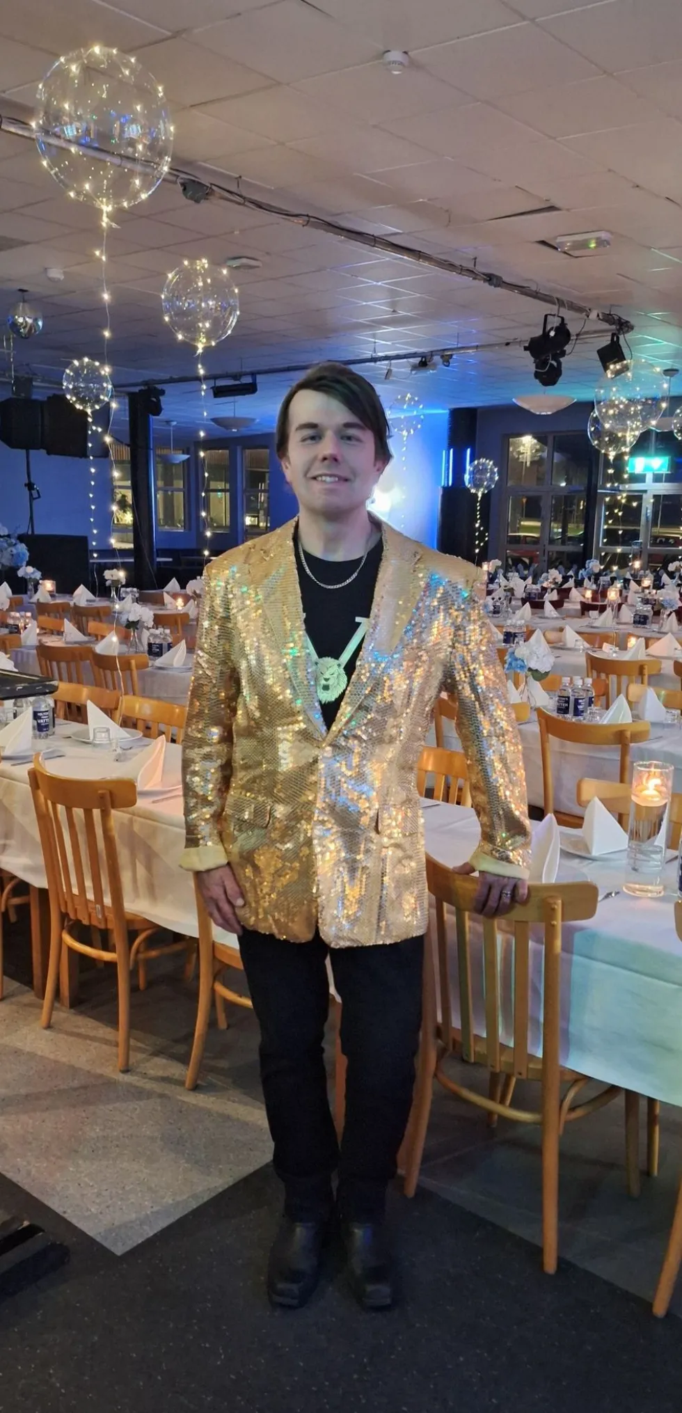 Pailletblazer Guld Herre