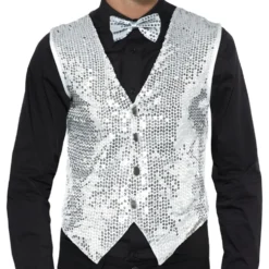 Pailletvest Sølv