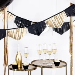 Papirguirlande Sort/Guld