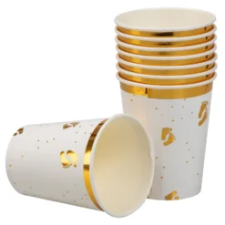 Papkrus Babyfødder Guld/Hvid