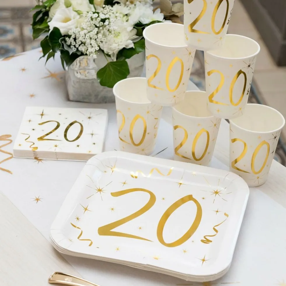 Papkrus 20 Guld/Hvid
