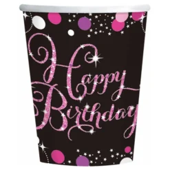 Papkrus Happy Birthday Lyserød Sparkling