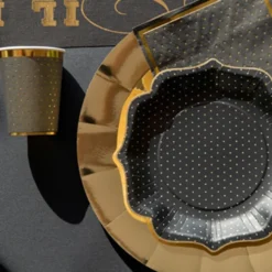Papkrus Prikkede Sort/Guld