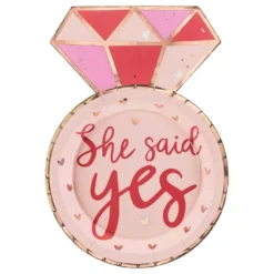 Paptallerkener Diamantring She Said Yes