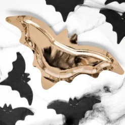 Paptallerkener Flagermus Guld Metallic