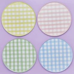 Paptallerkener Gingham