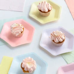 Paptallerkener Hexagon We Love Pastel